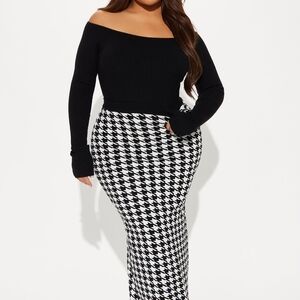 Fashion Nova Black and White Pencil Skirt